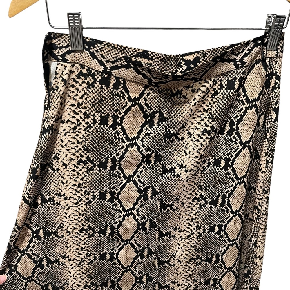 Zara Snake Print Midi Skirt With Buttons And Fron… - image 6